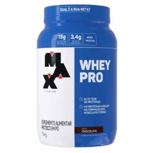 Suplemento Academia Whey Pro Max Titanium Concentrado Pote 1kg Sabor Chocolate
